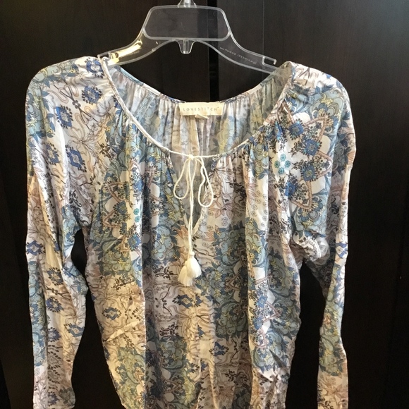 Small Lovestitch blue &  pink floral Long Sleeve - Picture 1 of 2